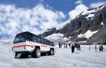 Athabasca glacier and snow coach.jpg