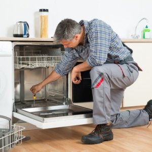Technician Repairing Dishwasher