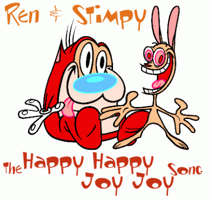 Ren & Stimpy - Happy Happy Jo Joy Song.gif