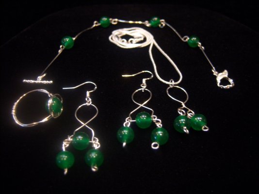 Green Natural Emerald .924 Sterling Silver Necklace Earrings Bracelet Ring b.jpg