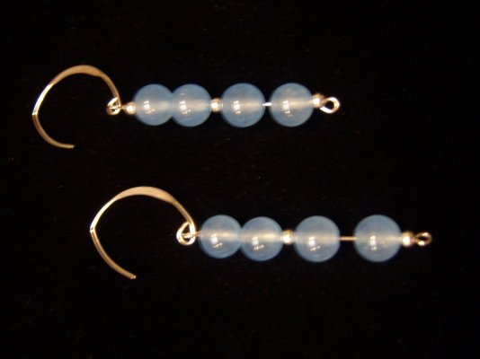 Handmade Sterling Silver 2.75 Inch Long Blue Aquamarine Gem Earrings 1 of a Kind 4.jpg
