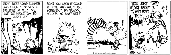 Calvin and Hobbes on early retirement.gif