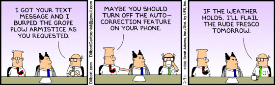 Dilbert Auto-correct texting.gif